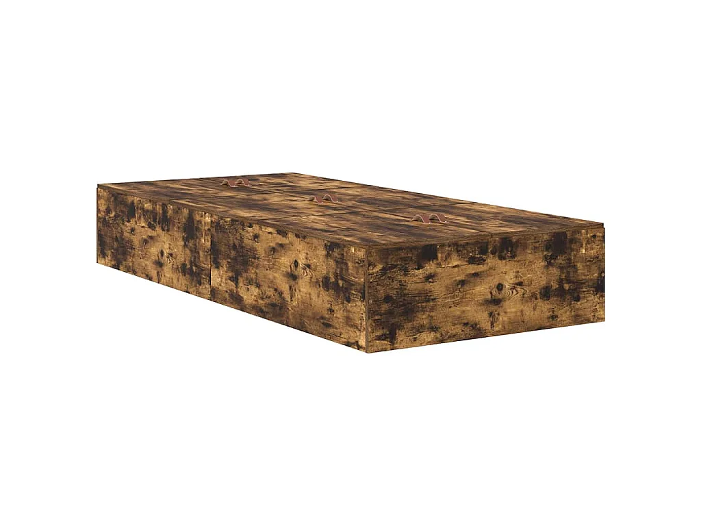 Cadre de lit avec rangement Chêne fumé 90 x 200 cm
