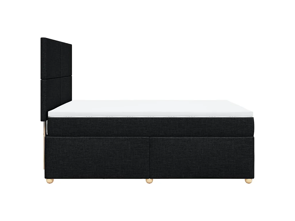 Giroletto a Molle con Materasso Nero 160x200 cm in Tessuto