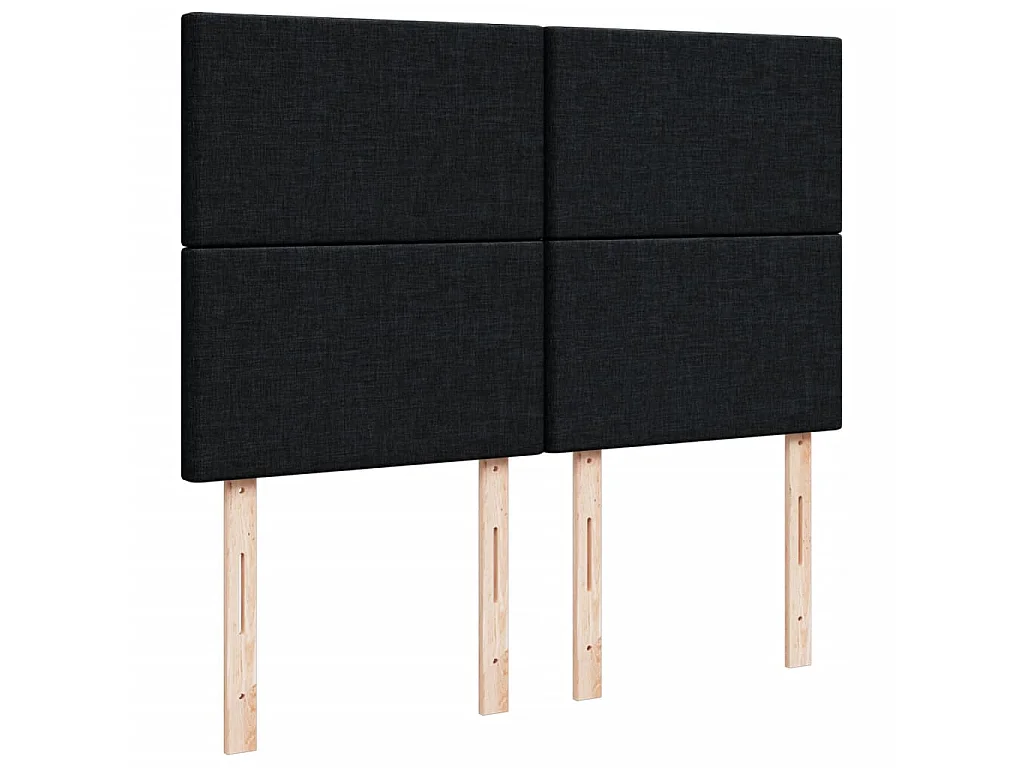 Giroletto a Molle con Materasso Nero 160x200 cm in Tessuto