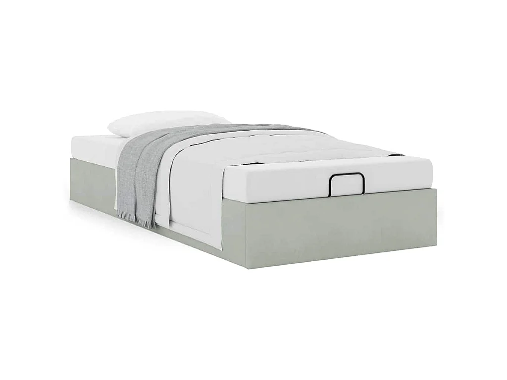 Bedframe zonder matras 100x200 cm fluweel lichtgrijs