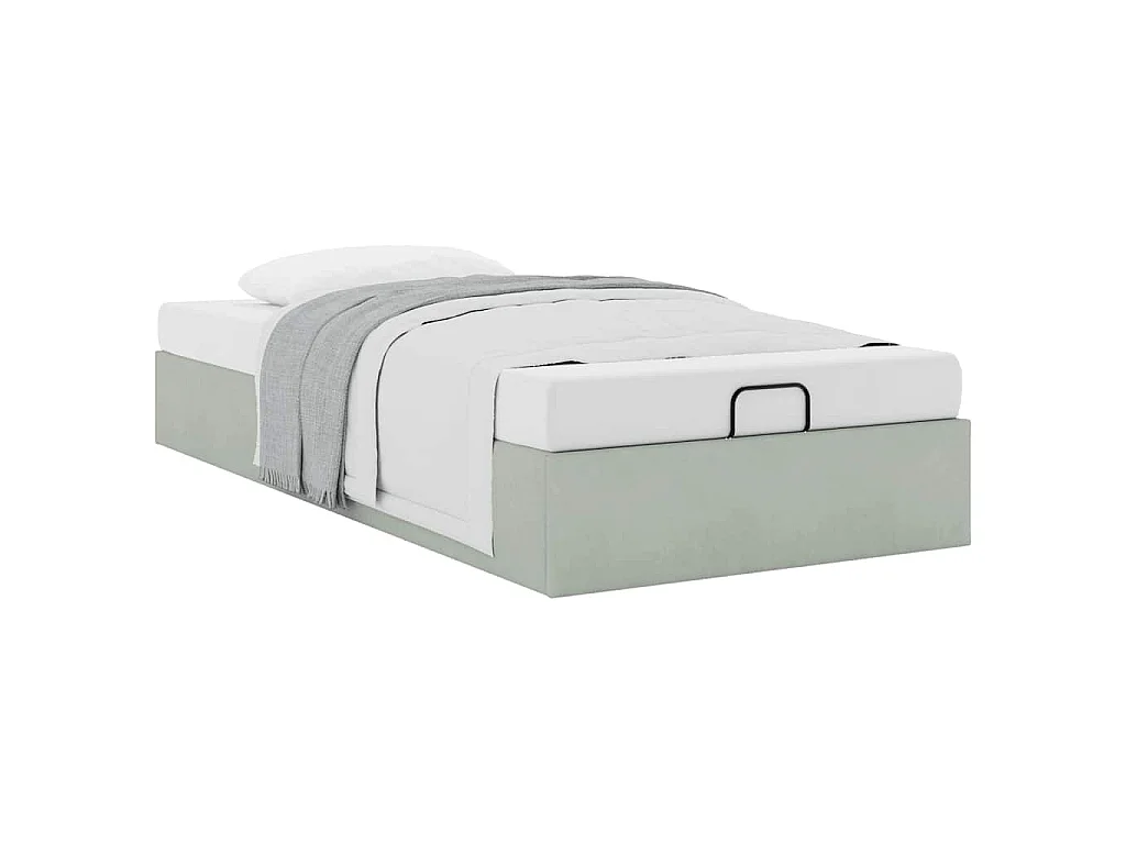 Bedframe zonder matras 100x200 cm fluweel lichtgrijs