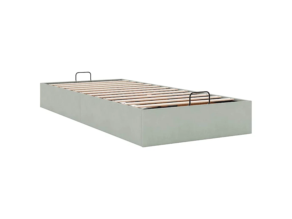 Bedframe zonder matras 100x200 cm fluweel lichtgrijs