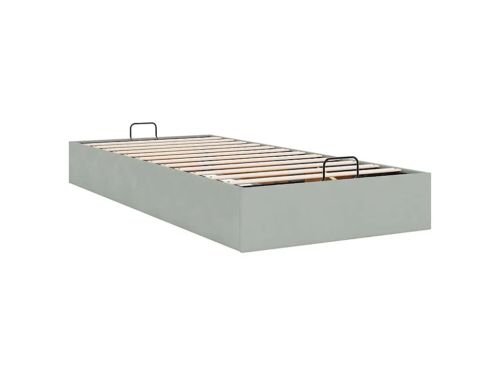 Bedframe zonder matras 100x200 cm fluweel lichtgrijs
