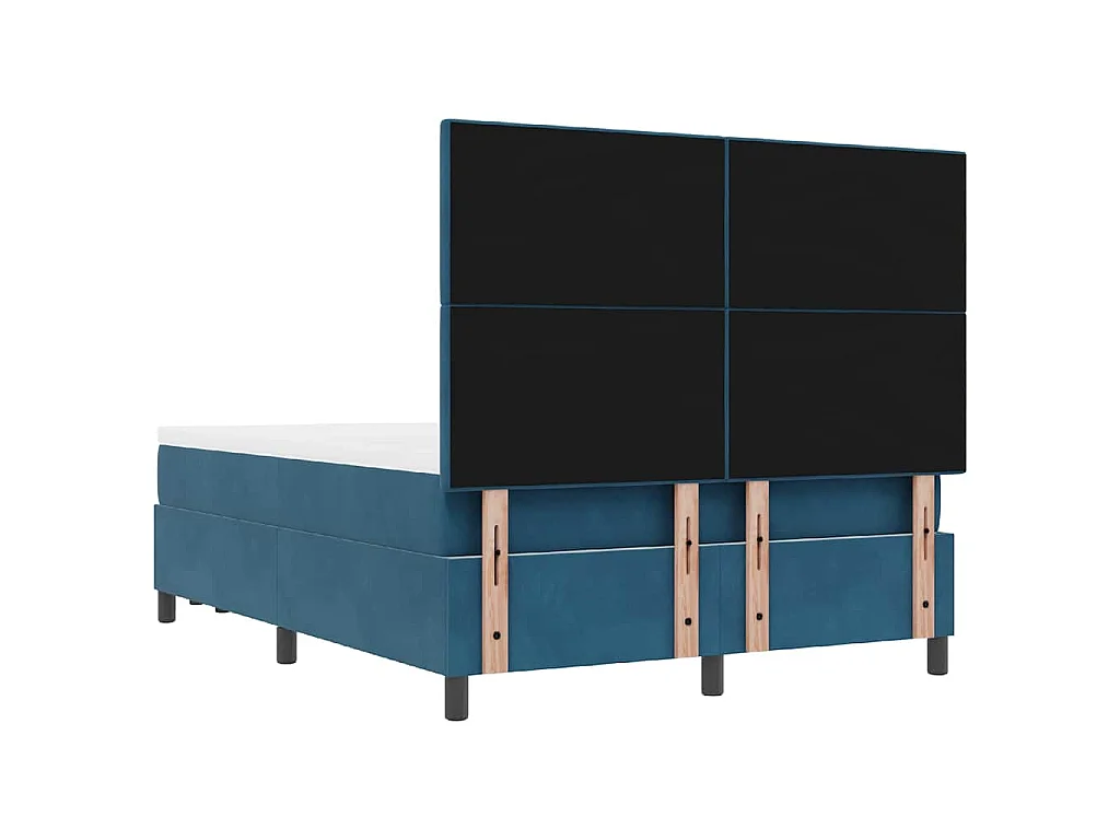 Cama Box com cabeceira Azul escuro 200 x 140 cm Veludo