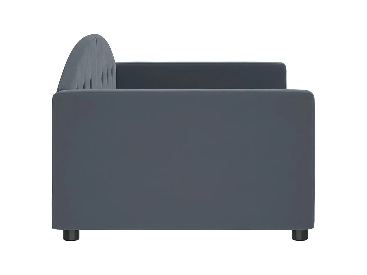 Slaapbank 90x200 cm fluweel donkergrijs