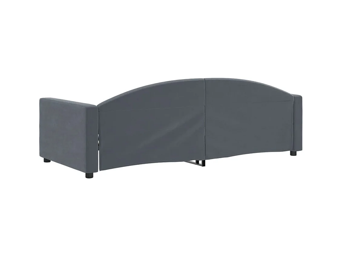 Slaapbank 90x200 cm fluweel donkergrijs