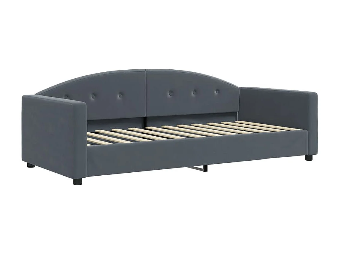 Tagesbett Dunkelgrau 90x200 cm Samt