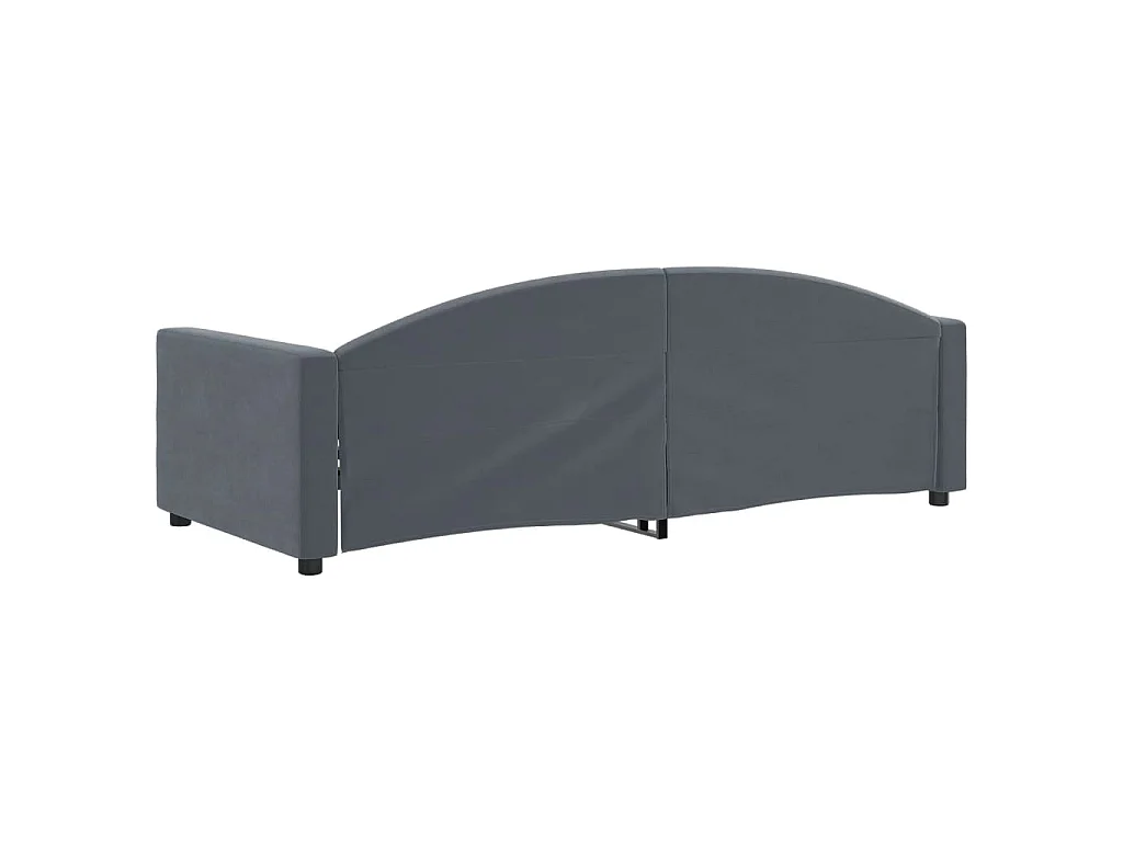 Slaapbank 90x200 cm fluweel donkergrijs