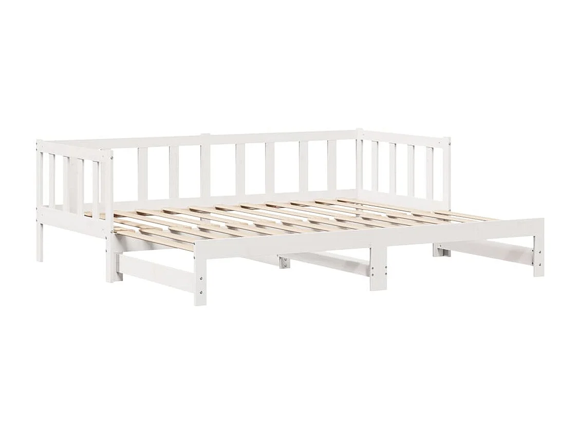 Letto Estraibile con Cassetti senza Materasso Bianco 90x200 cm