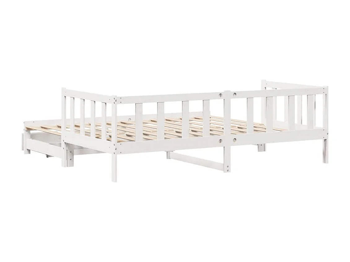 Letto Estraibile con Cassetti senza Materasso Bianco 90x200 cm