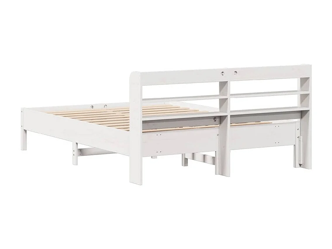 Cadre de lit sans matelas blanc 140x200 cm bois de pin massif
