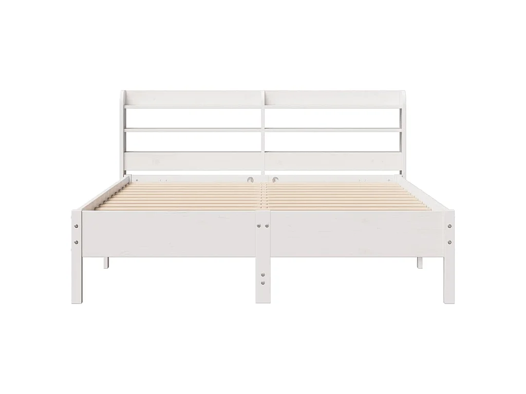 Bedframe zonder matras massief grenenhout wit 140x200 cm