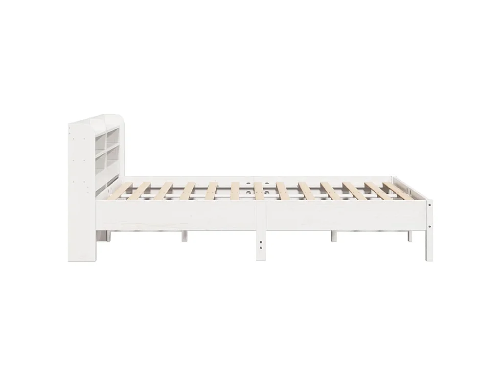 Bedframe zonder matras massief grenenhout wit 140x200 cm