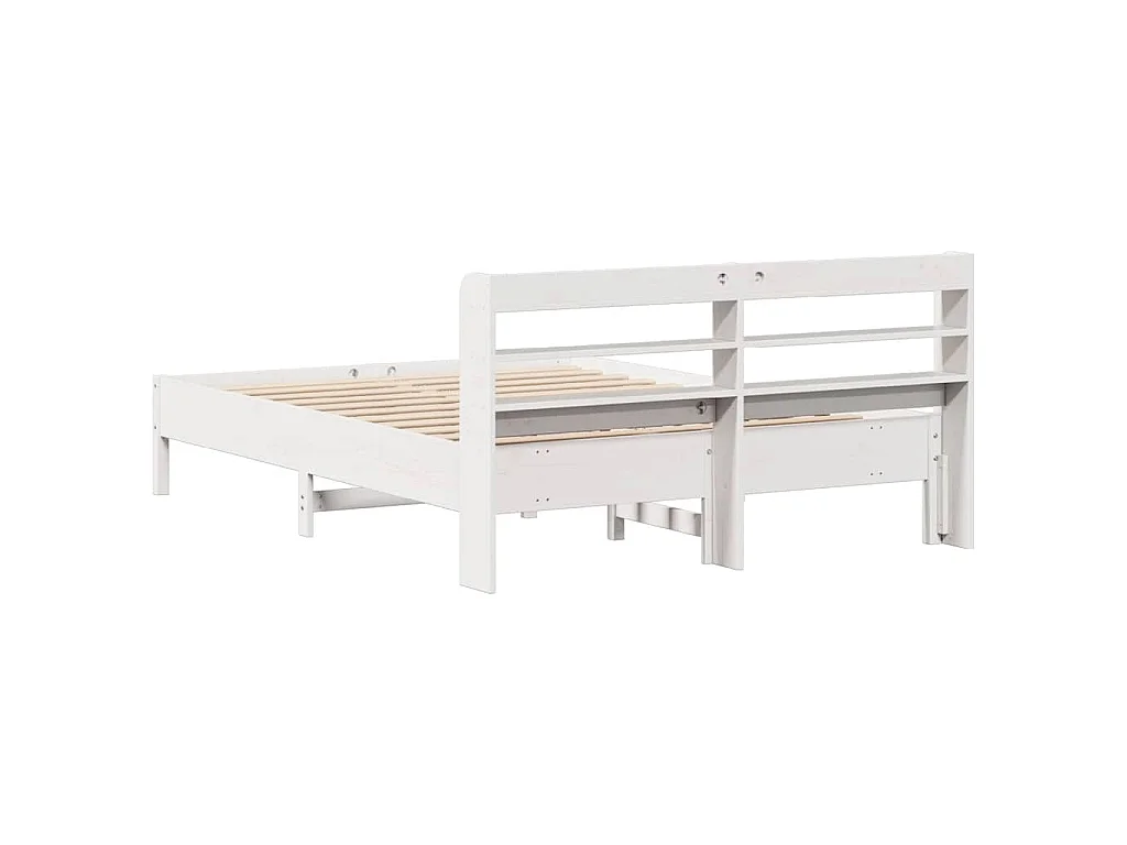 Bedframe zonder matras massief grenenhout wit 140x200 cm