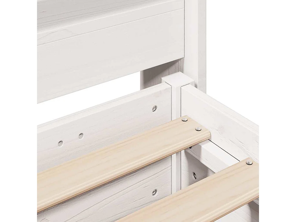 Bedframe zonder matras massief grenenhout wit 140x200 cm
