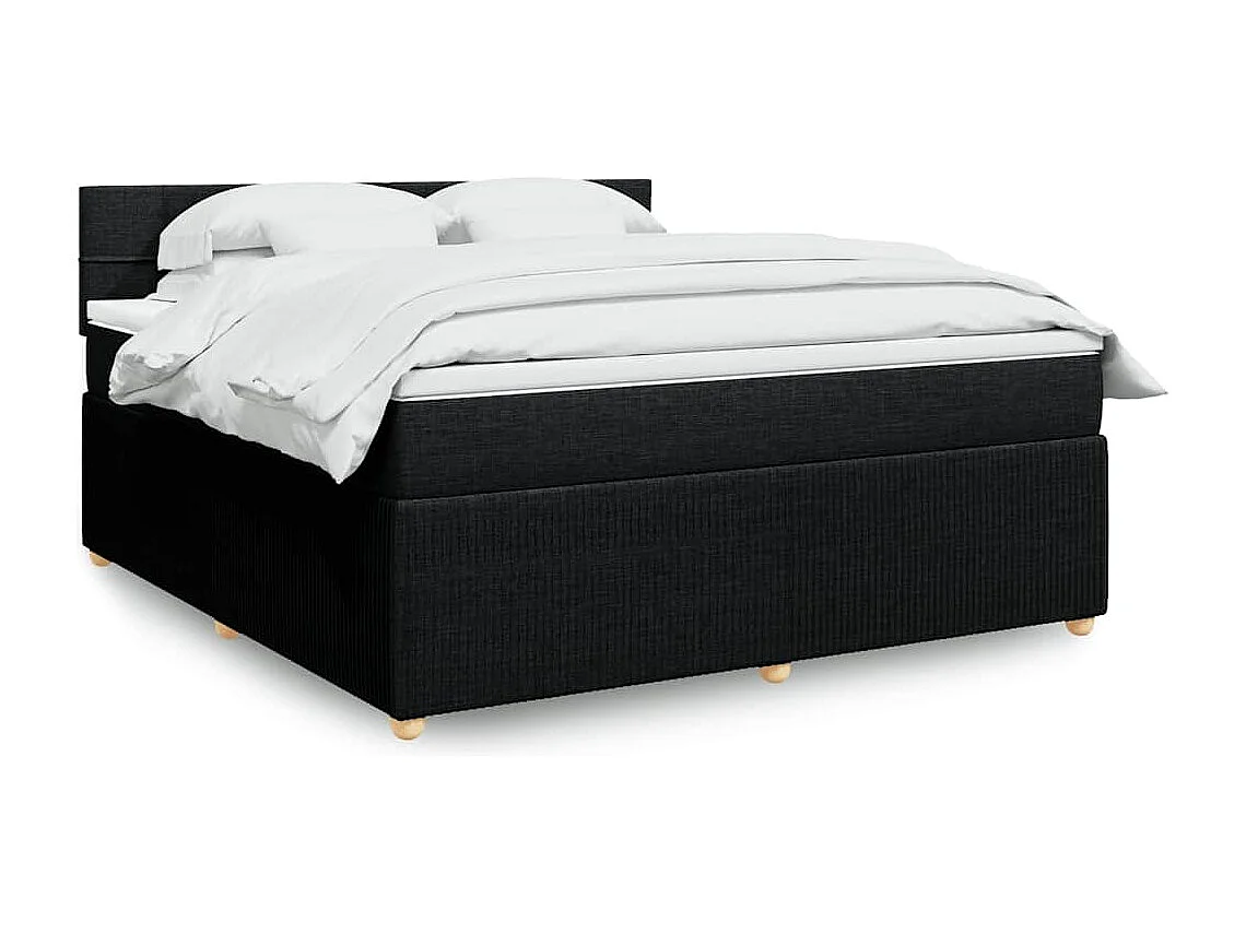Boxspringbett mit Matratze Schwarz 180x200 cm Stoff