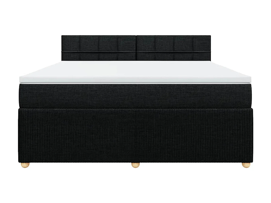 Giroletto a Molle con Materasso Nero 180x200 cm in Tessuto