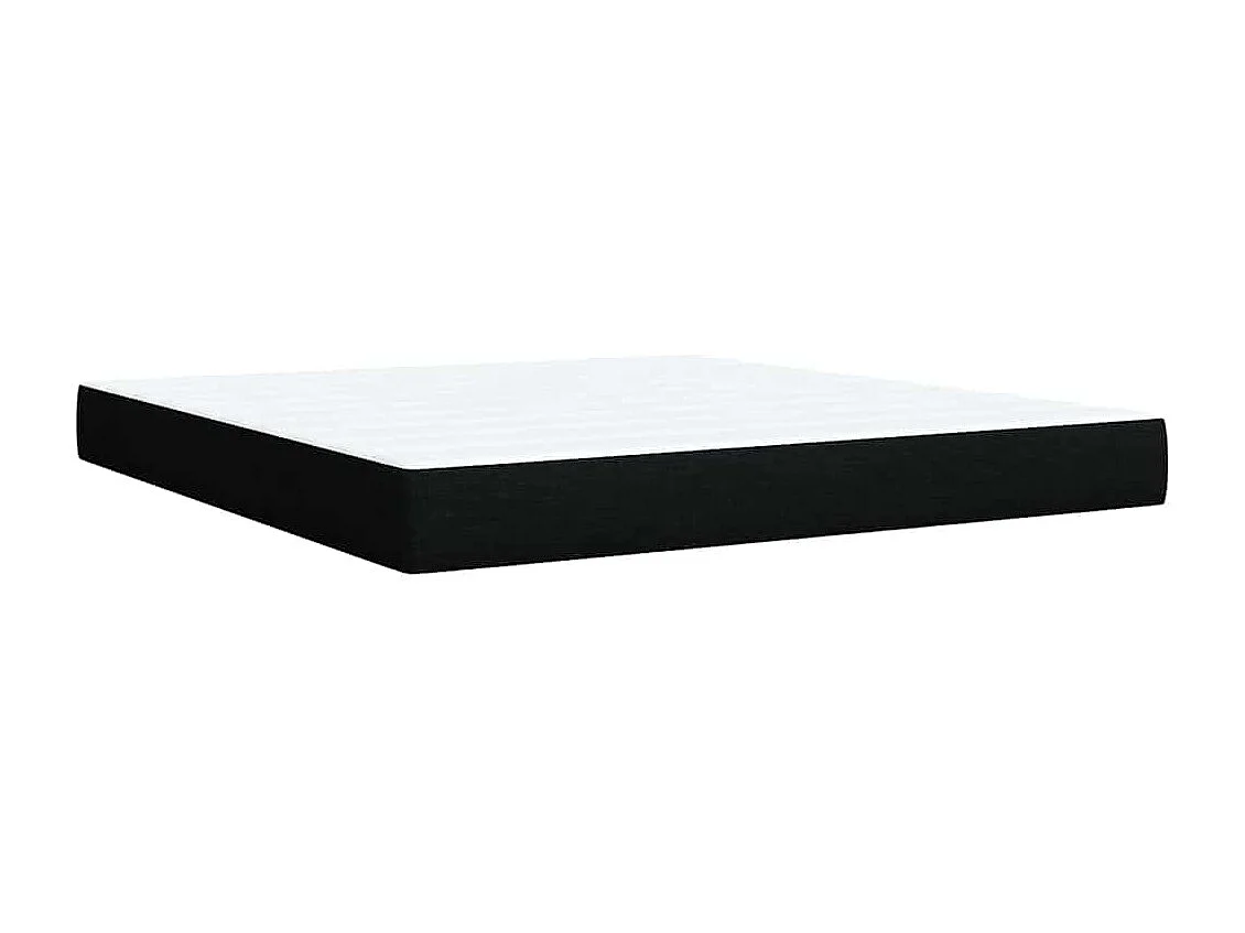 Giroletto a Molle con Materasso Nero 180x200 cm in Tessuto