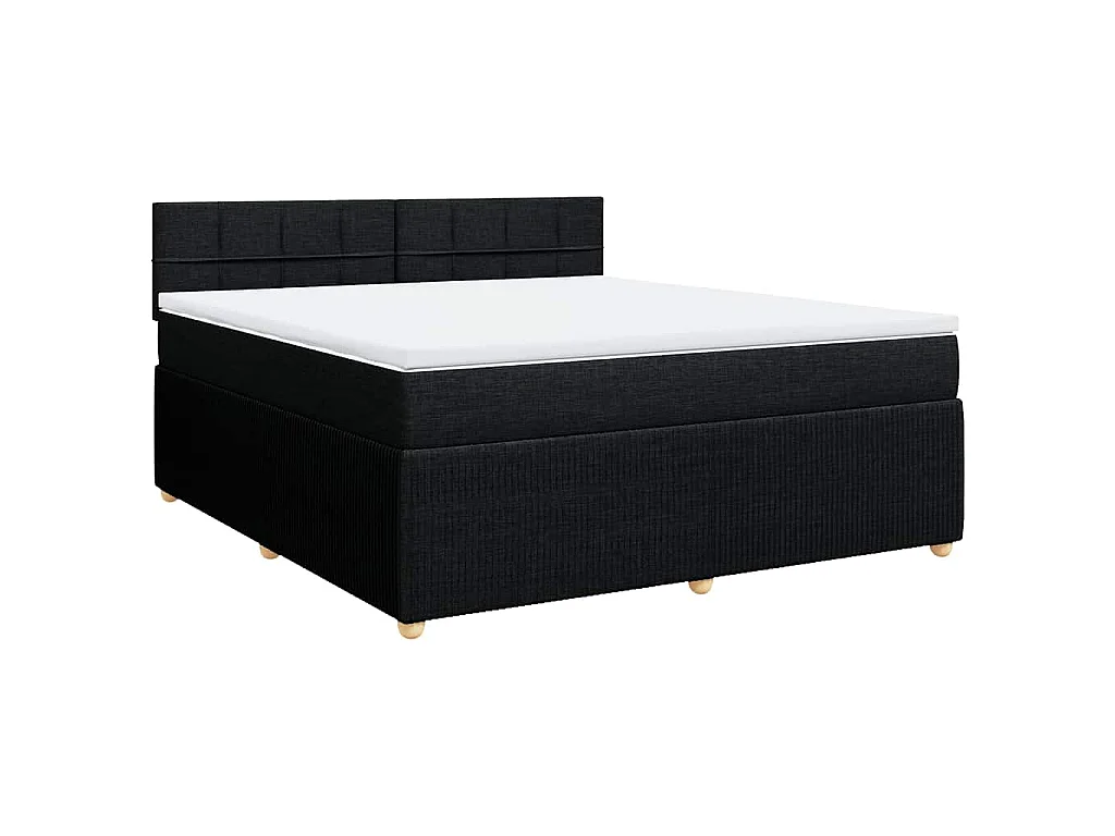 Boxspringbett mit Matratze Schwarz 180x200 cm Stoff