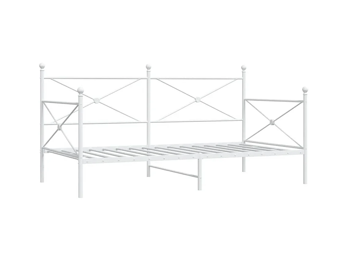 Slaapbank zonder matras 100x200 cm staal wit