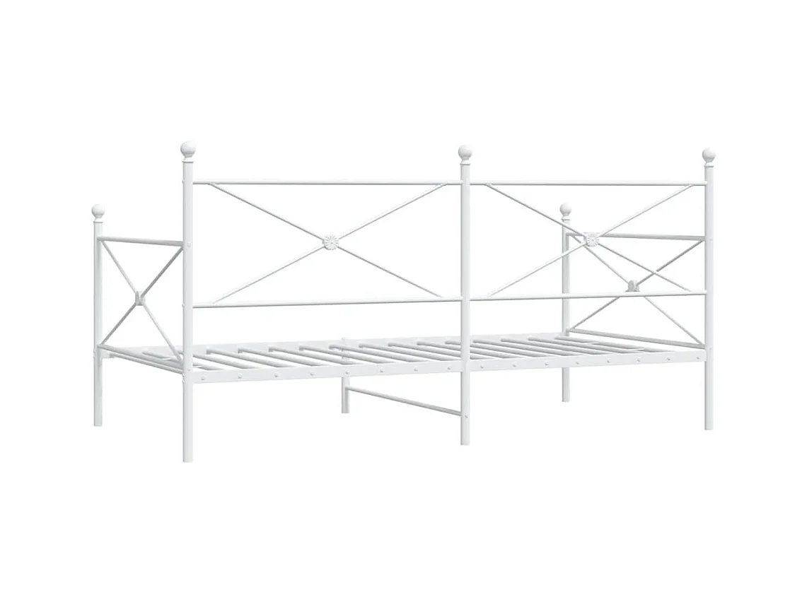 Lit de repos sans matelas blanc 100x200 cm acier
