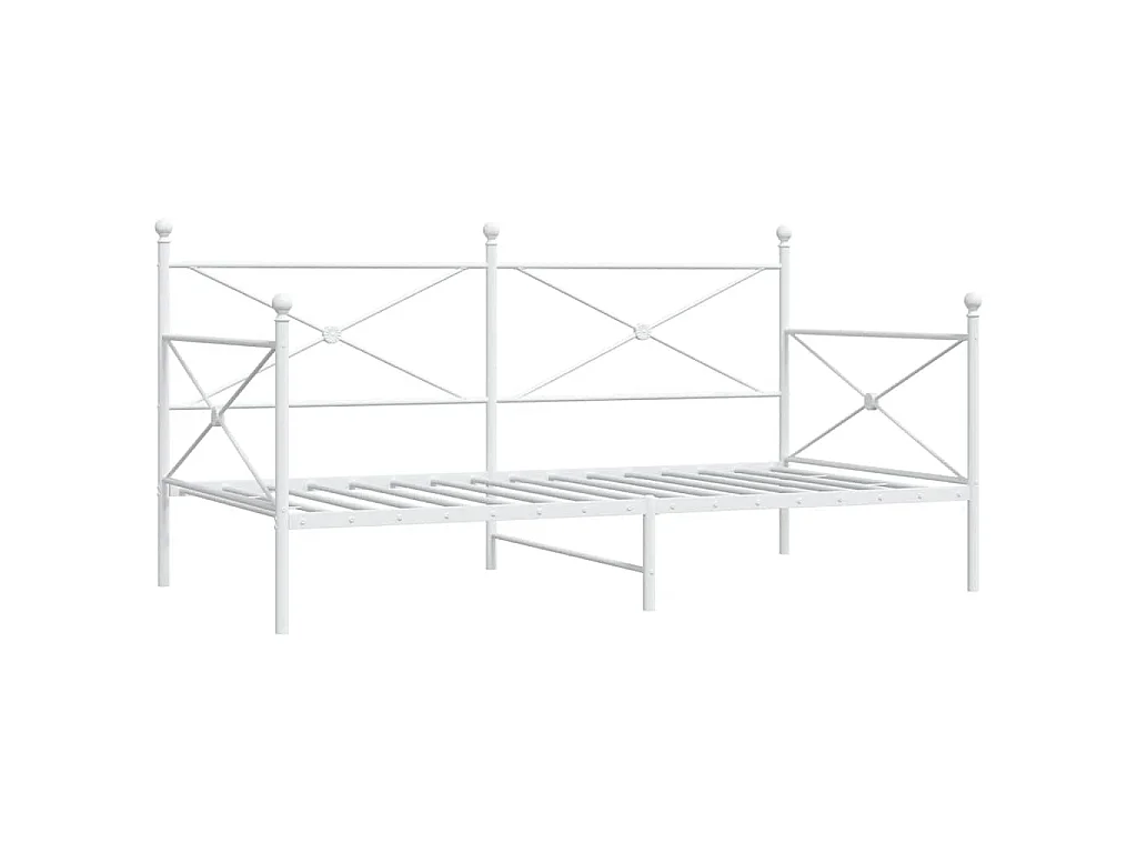 Lit de repos sans matelas blanc 100x200 cm acier