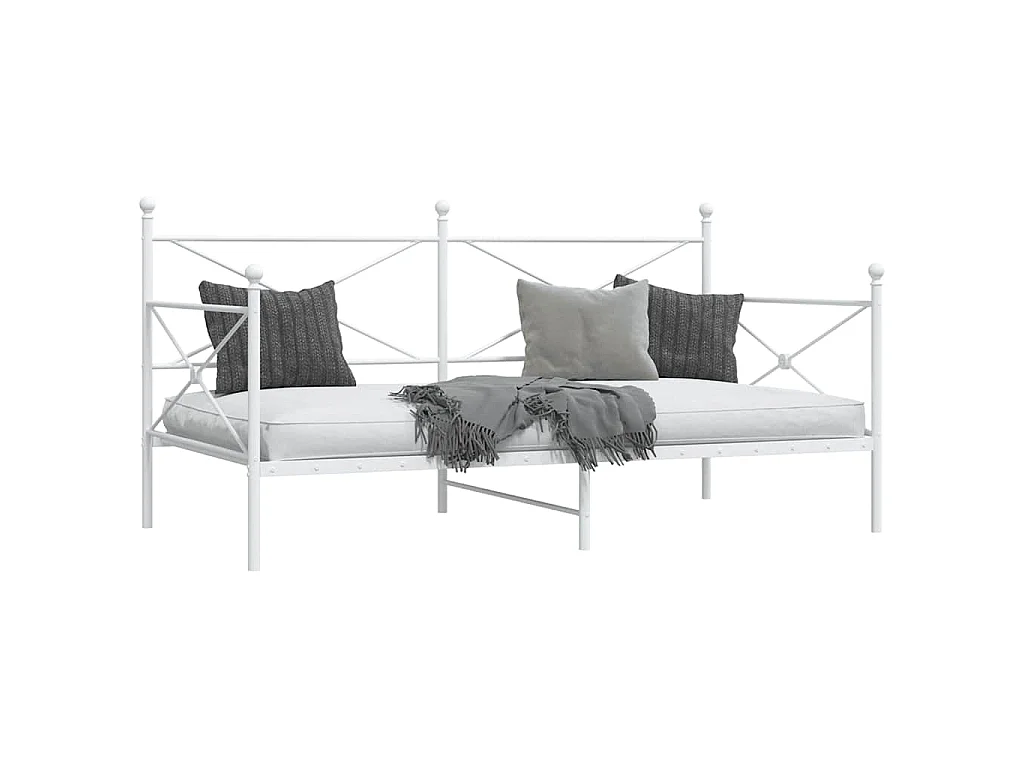 Lit de repos sans matelas blanc 100x200 cm acier