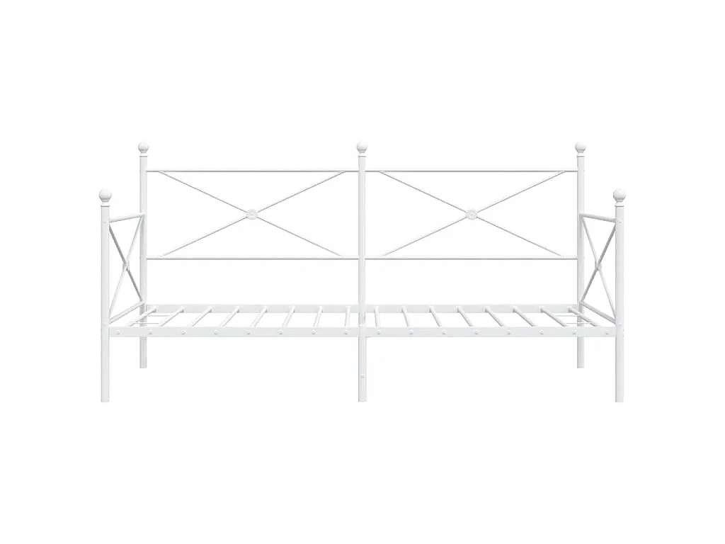 Lit de repos sans matelas blanc 100x200 cm acier
