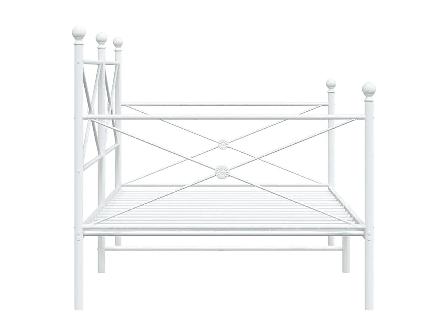 Lit de repos sans matelas blanc 100x200 cm acier