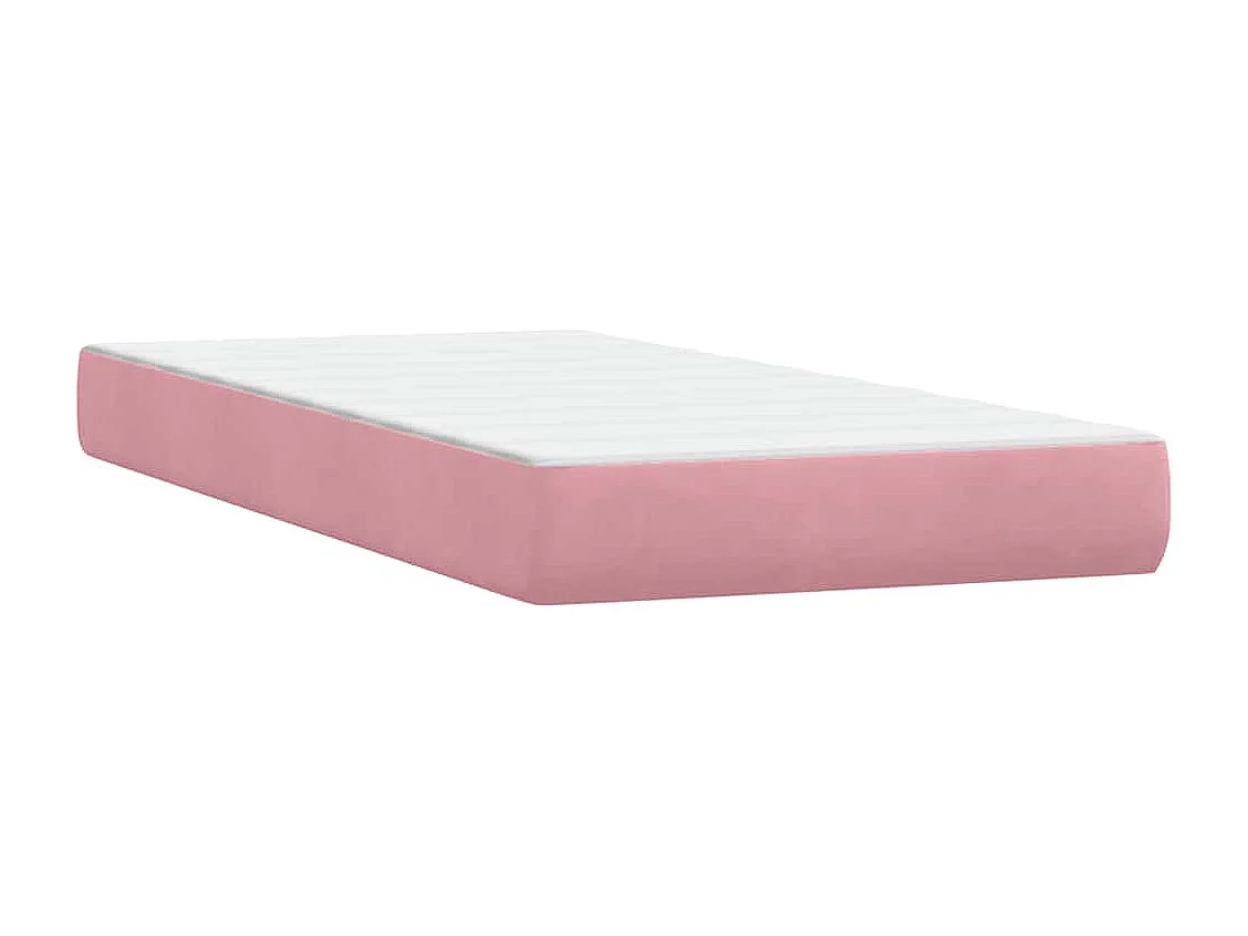 Sommier à lattes de lit avec matelas rose 90x220 cm velours