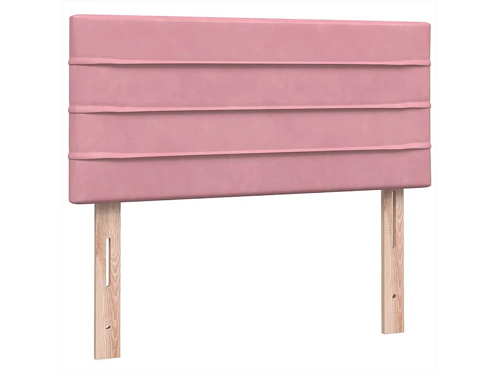 Sommier à lattes de lit avec matelas rose 90x220 cm velours