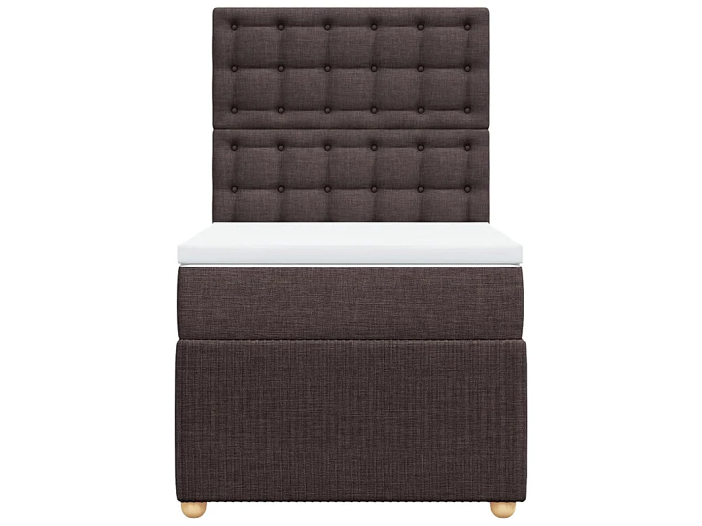 Giroletto a Molle con Materasso Marrone Scuro 100x200cm Tessuto