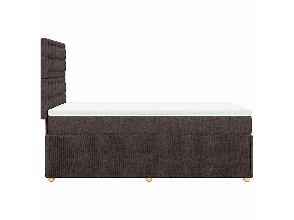 Giroletto a Molle con Materasso Marrone Scuro 100x200cm Tessuto