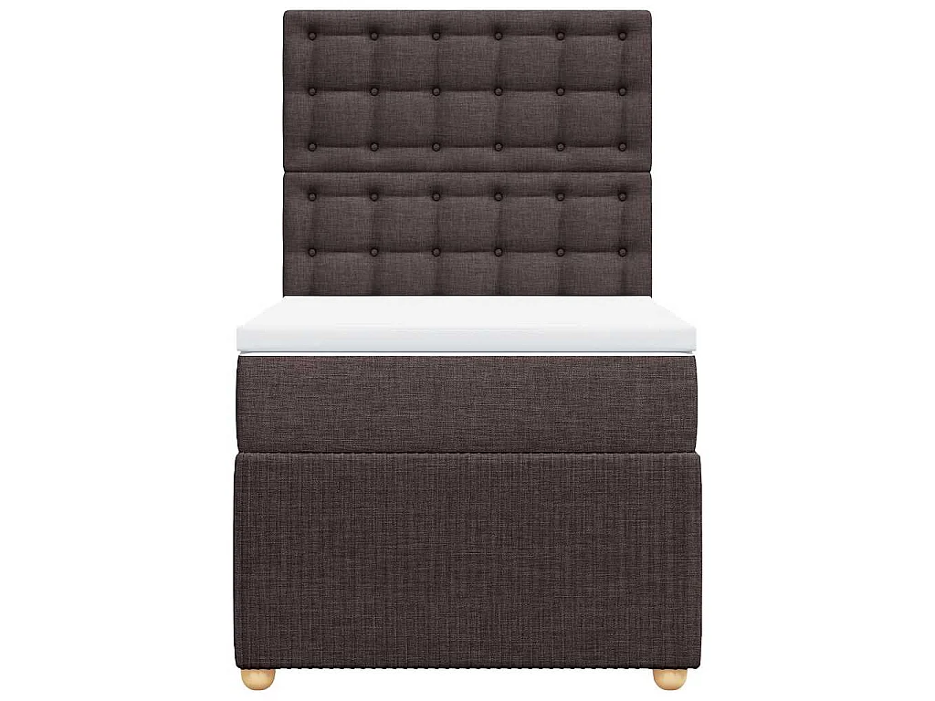 Sommier à lattes de lit avec matelas Marron foncé 100x200 cm