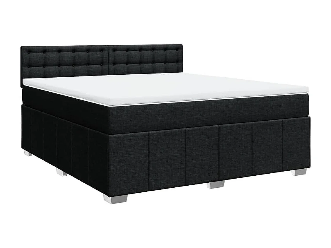 Cama com molas/colchão 180x200 cm tecido preto
