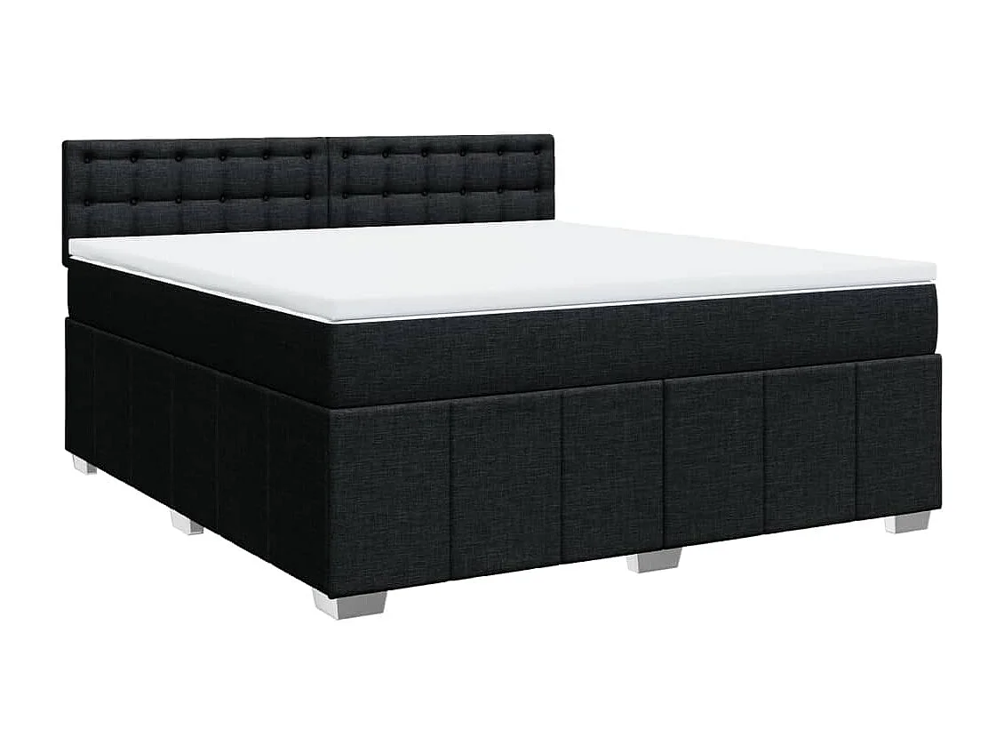 Boxspring met matras stof zwart 180x200 cm