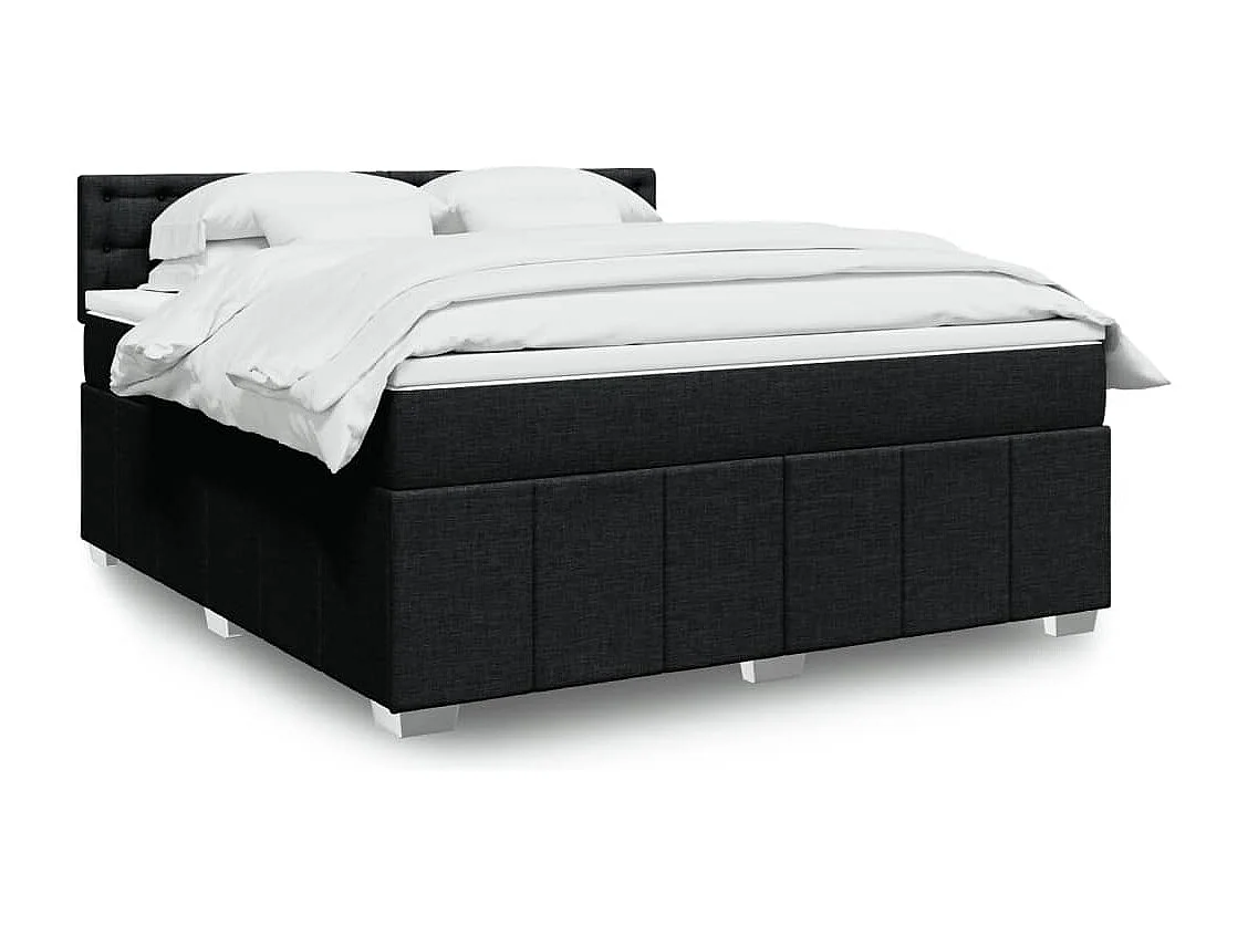 Boxspring met matras stof zwart 180x200 cm