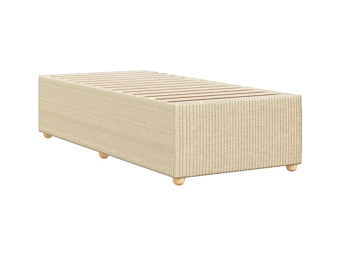 Bedframe zonder matras 90x200 cm stof crèmekleurig