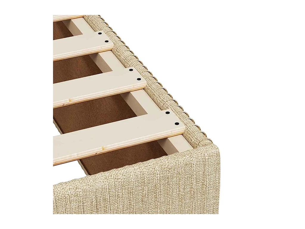 Bedframe zonder matras 90x200 cm stof crèmekleurig