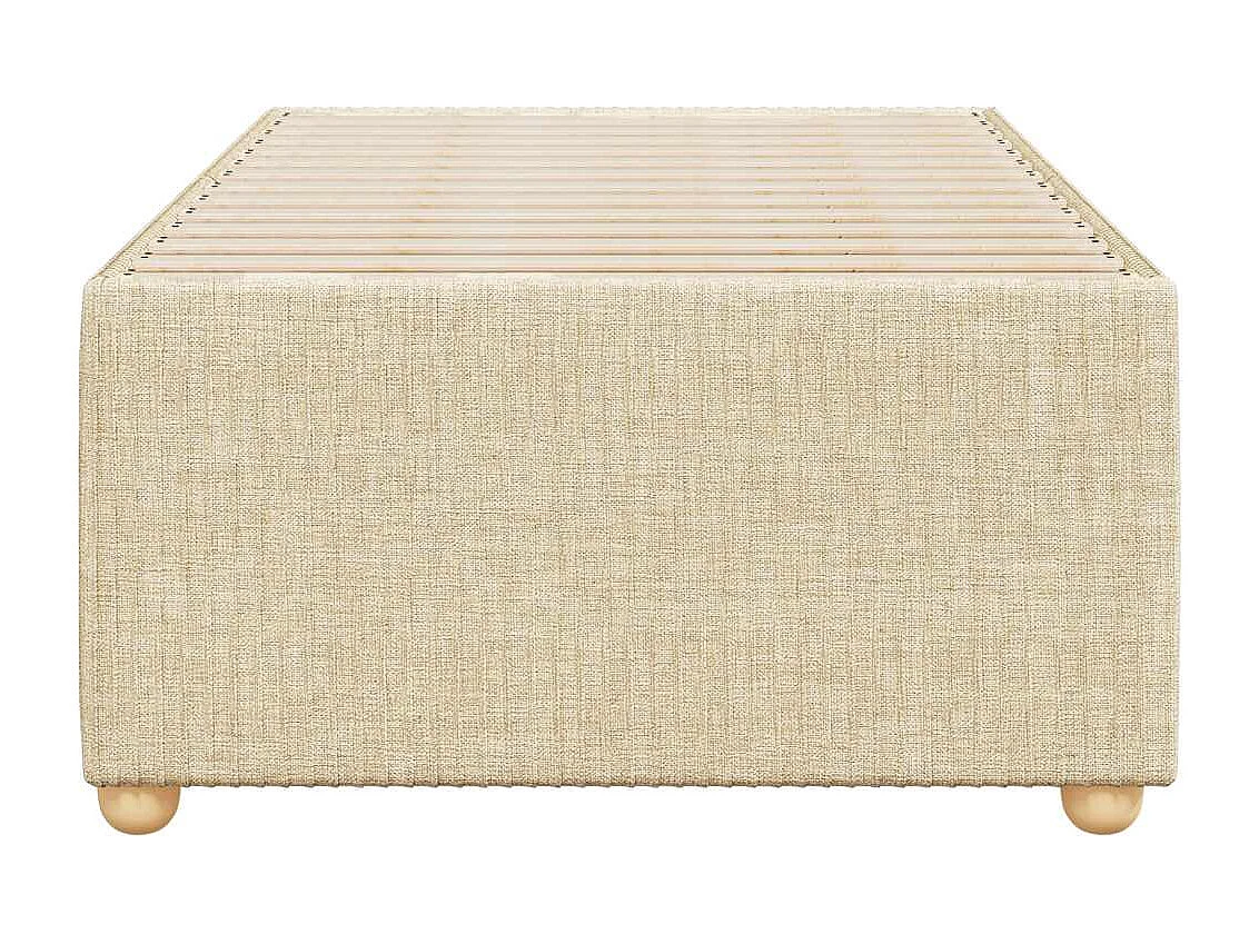 Bettgestell ohne Matratze Creme 90x200 cm Stoff