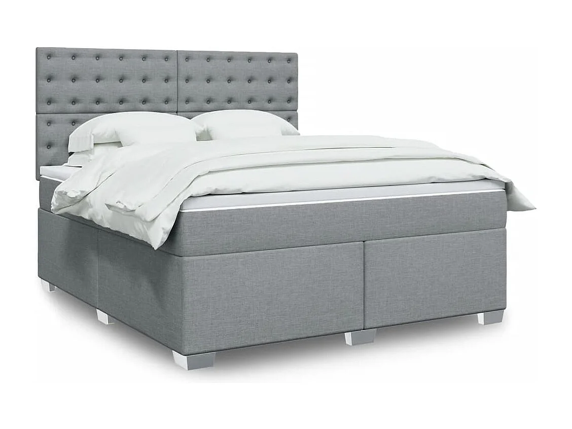 Sommier à lattes de lit avec matelas Gris clair 180x200cm Tissu