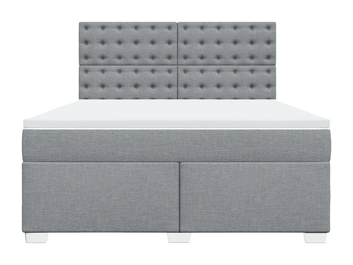Sommier à lattes de lit avec matelas Gris clair 180x200cm Tissu
