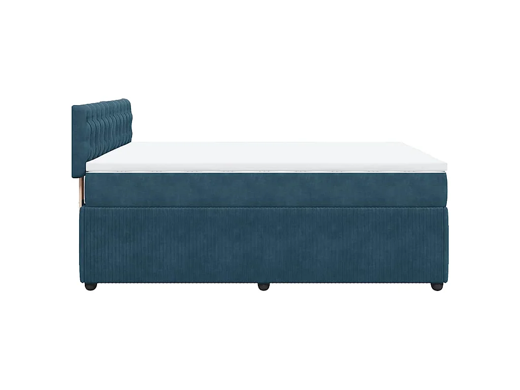 Cama com molas/colchão 140x200 cm veludo azul