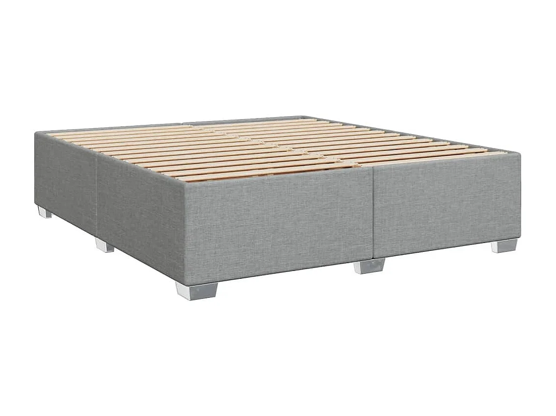 Cama box spring con colchón tela gris claro 180x200 cm