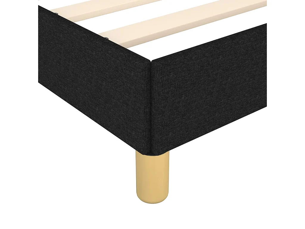 Cadre de lit sans matelas noir 100x200 cm tissu