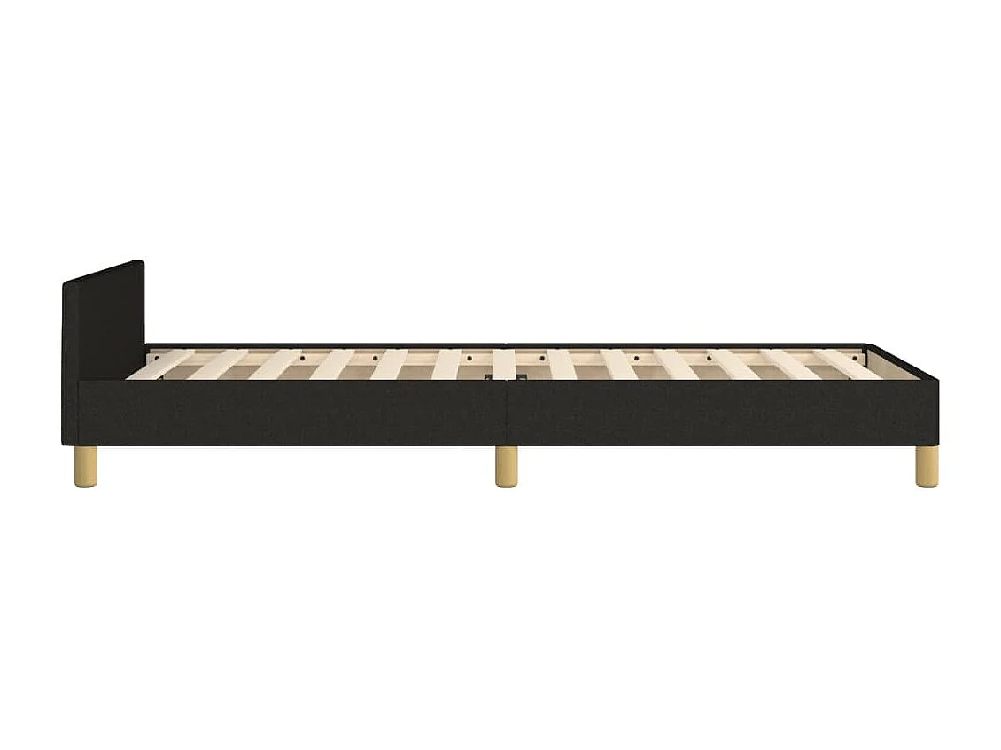 Giroletto senza Materasso Nero 100x200 cm in Tessuto