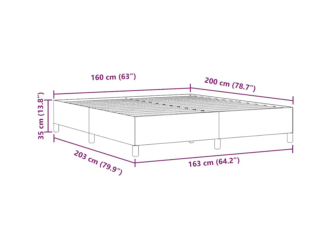 Bettgestell Dunkelgrau 160 x 200 cm Cordstoff