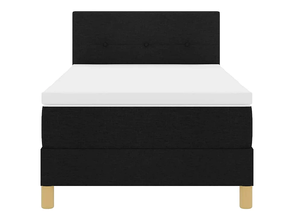 Boxspringbed met kussen met hoofdeinde Zwart 90 x 200 cm Stof