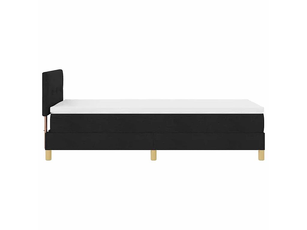 Boxspringbed met kussen met hoofdeinde Zwart 90 x 200 cm Stof