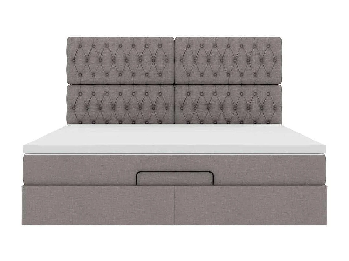 Ottoman-Bett mit Matratze Taupe 180x200 cm Stoff